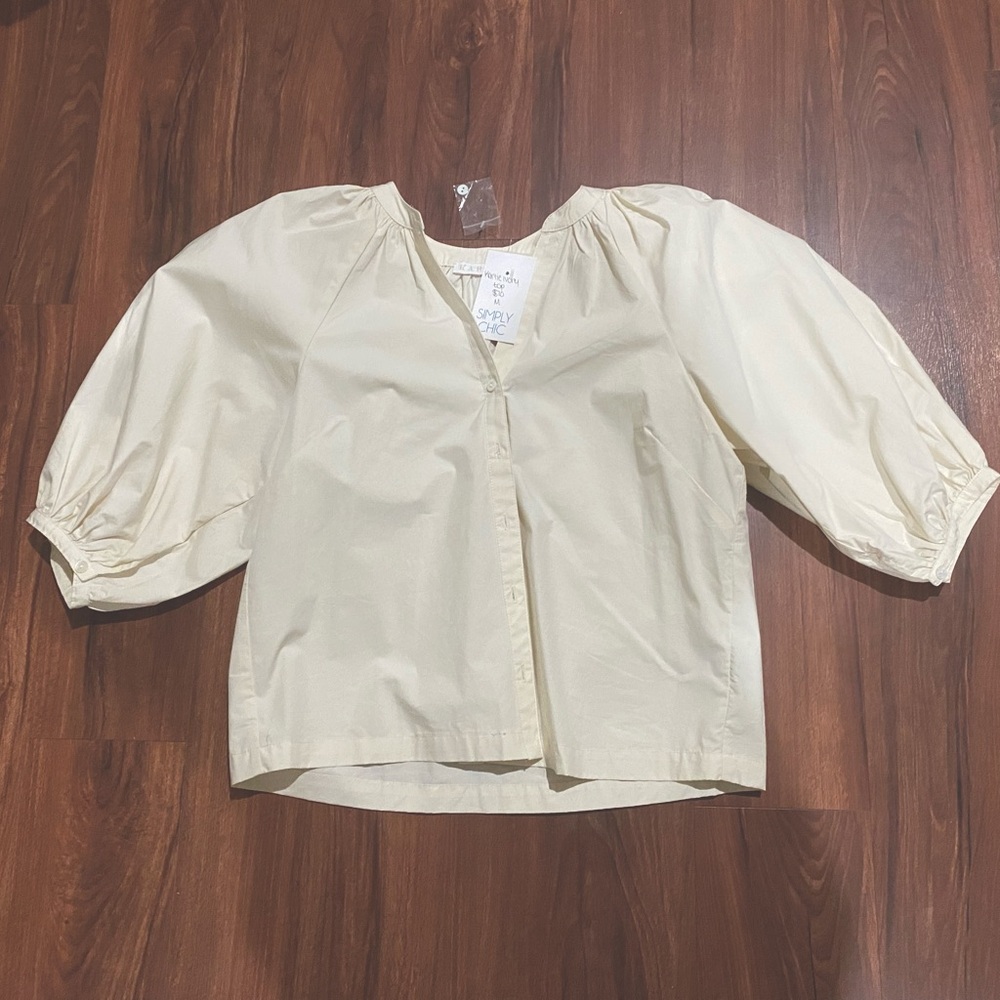 Karlie Full Sleeve Ivory Top- Medium